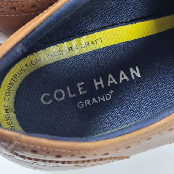 Cole Haan Mens 10M Brown Leather Wingtip Oxford Dress Shoes Lace Up main image 8